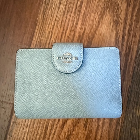 Coach Sky Blue Leather Wallet - Picture 1 of 5